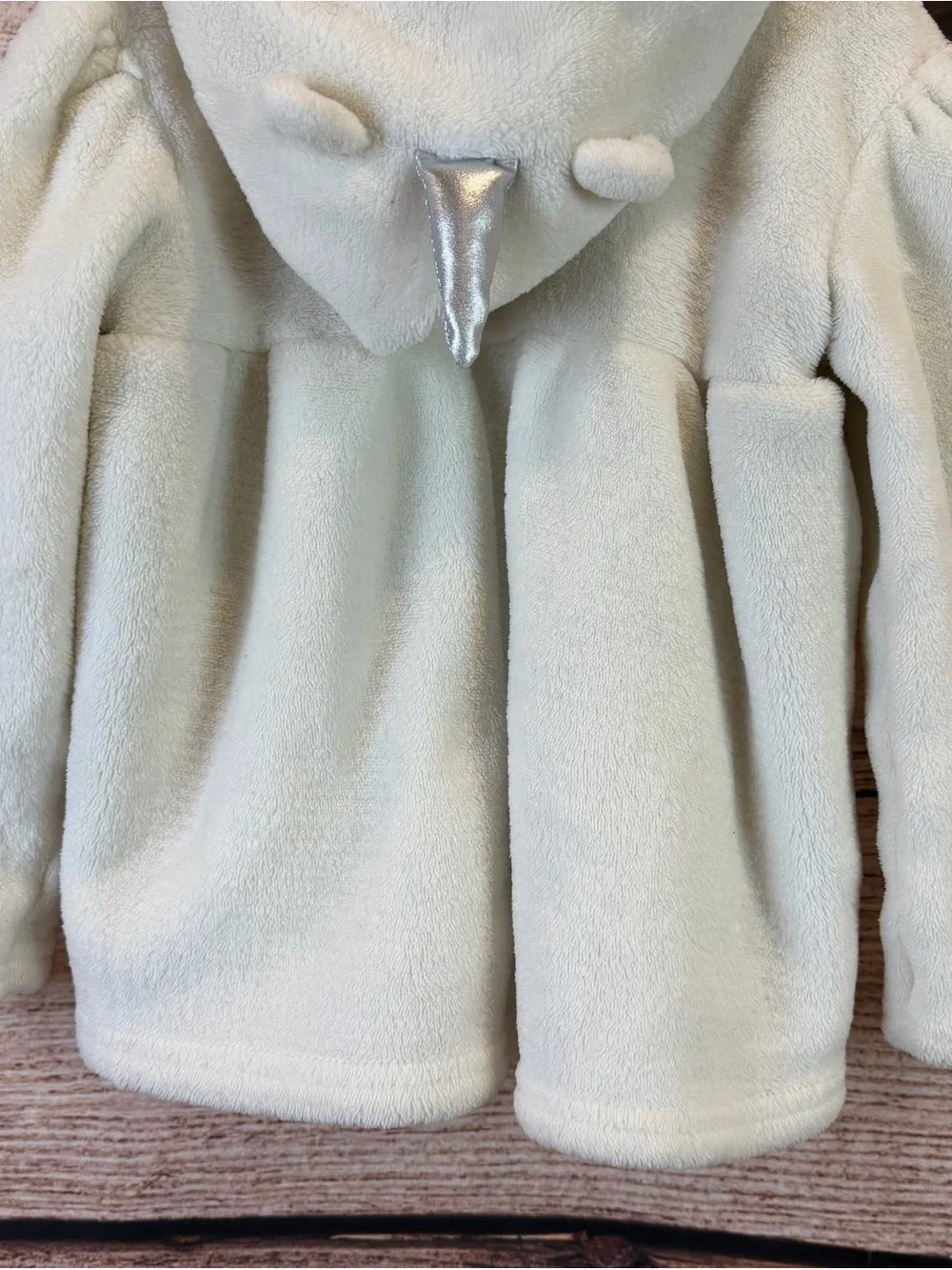 Quiltex Baby Toddler Girls Faux Fur Silver Unicorn Hooded Coat 2Y